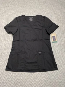 Cherokee Scrub Top Women Small Black Shirt Nurse Medical Worker Revolution WW610 - Picture 1 of 12