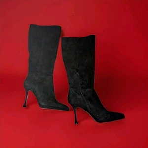 Vince Camuto Peviolia Womens Black Suede High Heel Boots Shoes Size 10m. B1 - Picture 1 of 8
