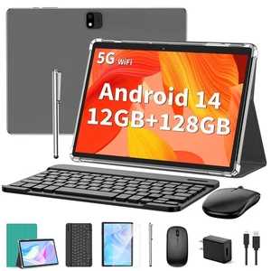 Android Tablet with Keyboard, Android 14 Tablet, 12(6+6) GB+128GB, 1TB Expand... - Picture 1 of 7