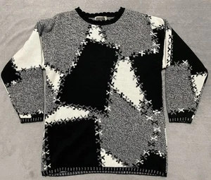 Vintage 80s Forenza Pullover Sweater Womens Size M Colorblock Long Sleeve - Picture 1 of 12