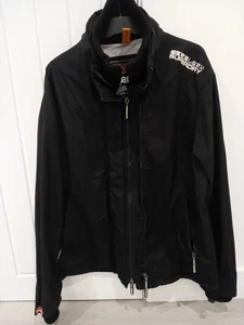 Mens Superdry Black Windcheater Size XL – Lightweight Jacket *VGC* - Picture 1 of 15