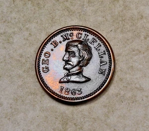 Gettone Guerra Civile 1863 * Geo B.M. Clellan * AU/Rosso non circolato/BN * XCT238 - Foto 1 di 2