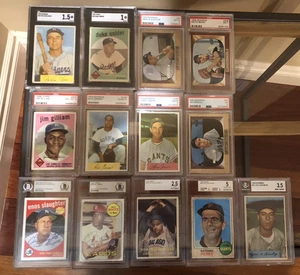 1950's--PSA MLB Lot of 13--Duke Snider, Pee wee Reese, Slaughter, Gilliam---PICS - Picture 1 of 19