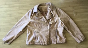Max Studio London Stylish Fashion Zipper Jacket Cognac 1X New - Picture 1 of 18