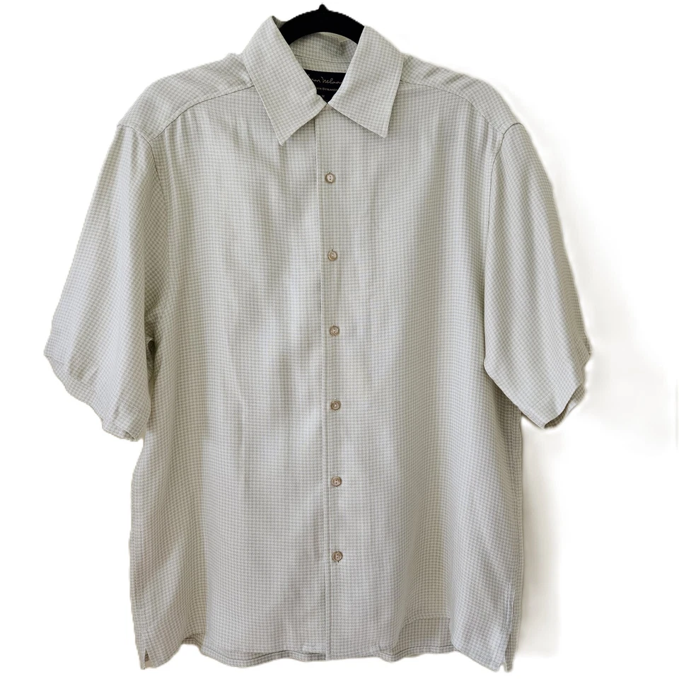 Camisa Byron Nelson Para Hombres M Verde Claro Seda SS Abotonada Once Recta Golf Y2K Foto 1 de 4