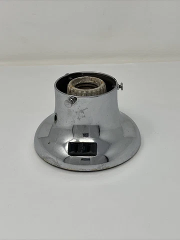 Antique Vintage Flush Mount ceiling Light Fixture Single Bulb chrome 2 1/4” fit Cover