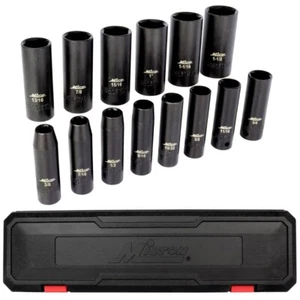 Milton® 14-Pc. 1/2” Drive Deep 3/8 to 1-1/8" SAE Impact Socket Set - Picture 1 of 4