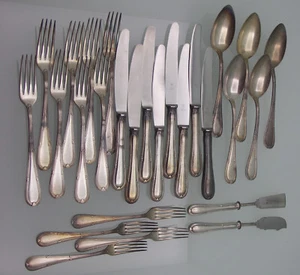 AWS WELLNER SILBER - - - Modell KREUZBAND - 28 Teile BESTECK - - - - Bild 1 von 11