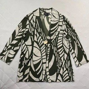 Chico's Travelers Button Cardigan Jacket Women's 0 Abstract Lines Wrinkle Resist - Picture 1 of 11