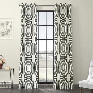 HPD Half Price Drapes Grommet Printed Cotton Curtains for Living Room 50 X 12... - Picture 1 of 9