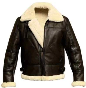 Chaqueta de cuero de oveja de oveja de oveja de oveja de oveja voladora RAF B3 ENVÍO RÁPIDO - Imagen 1 de 6