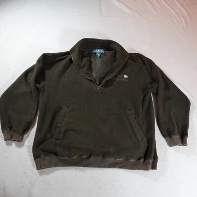 Big Dogs Sweater Mens Medium Green Quarter Zip Fleece Outdoor Hiking Pullover - Image 1 of 4