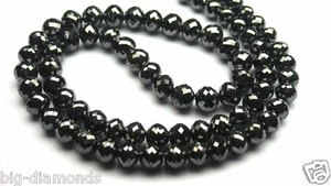 100.00Cts Sparkling Shinning Micro Faceted Black Diamond Beads Necklace - Picture 1 of 2