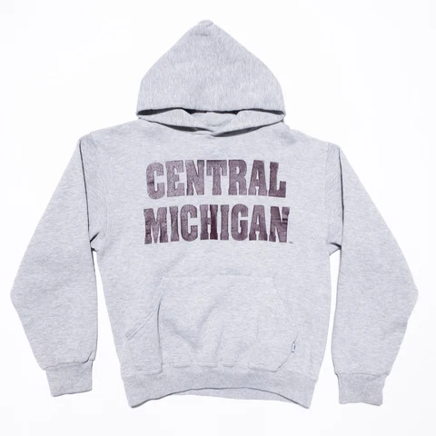 Vintage Central Michigan Chippewas Hoodie Men's Small Russell Athletic 90s Gray Cover