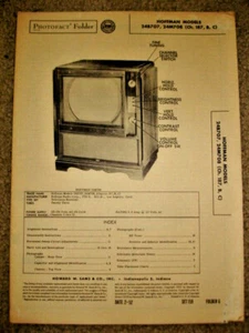 1952 HOFFMAN 24B707,24M708 TELEVISION SERVICE MANUAL PHOTOFACT SCHEMATIC - Bild 1 von 3