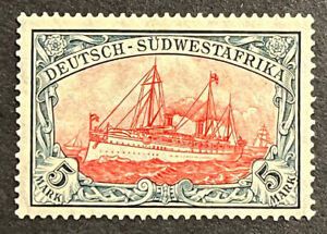 Travelstamps:GERMANY South West Africa Stamps Kaiser's Yacht 5 Mark MOGH WMK