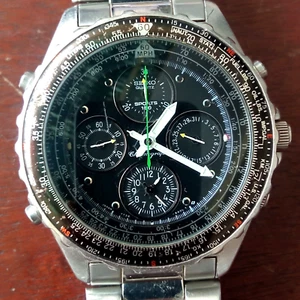 SEIKO Flightmaster 7T34-6A00 Vintage Sports 150 Chronograph Japan Watch - Picture 1 of 10