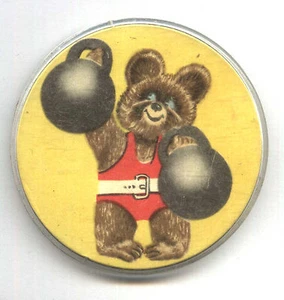 Pin RARO JUEGOS OLÍMPICOS MOSCÚ 1980 MISHA botón plástico URSS - Imagen 1 de 1