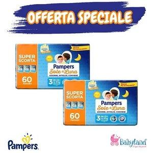 Pannolini Pampers Sole&Luna 2 Tripack Pannolino - 6 PACCHI BASE - SUPER OFFERTA - Foto 1 di 5