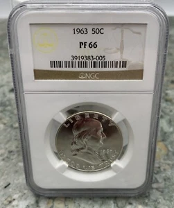 1963 Franklin Half Dollar – NGC PF66 – Proof Issue – Philadelphia Mint - Picture 1 of 2