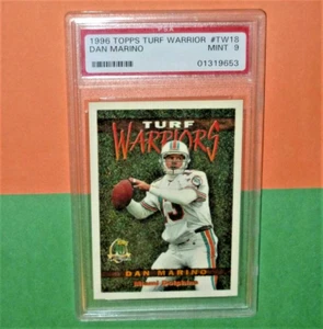 1996 DAN MARINO Topps Turf Warriors Insert 1:720 packs PSA 9 Mint Dolphins #TW18 - Picture 1 of 2