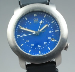 Victorinox V7-02GMT Blue Dial Stainless Steel V7 02GMT Quartz QZ Men's Watch - Picture 1 of 10