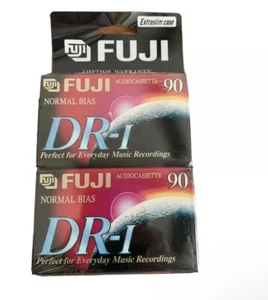 Paquete de 2 cintas de casete de audio en blanco Fuji DR-I de 90 minutos sesgo normal sellado de fábrica - Imagen 1 de 4