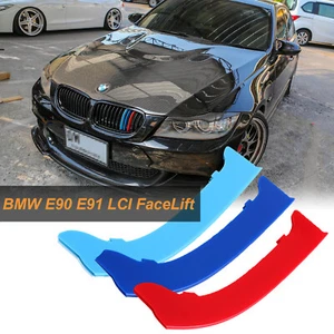 Cubierta de rejilla de moldura de tira de inserción de rejilla delantera 3D para BMW Serie 3 2009-2012 E90 E91 - Imagen 1 de 10