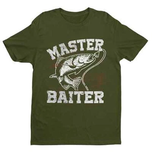 Divertida Camiseta de Pesca Grosera Maestro Baiter con Broma Pescador Papá Abuelo Travieso - Imagen 1 de 9
