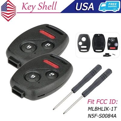 2 For 2009 2010 2011 2012 2013 2014 Honda Fit Remote Key Fob Shell + Screwdriver - Image 1 of 4
