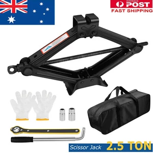 2.5Ton Scissor Jack Car Van Wind Up Tyre Lift Chrome Crank Handle Emergency Tool - Picture 1 of 11