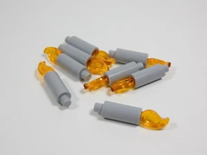 LEGO Lot of 8 Light Bluish Gray Candle Sticks w/ Flame Minifig Q1 - Picture 1 of 1