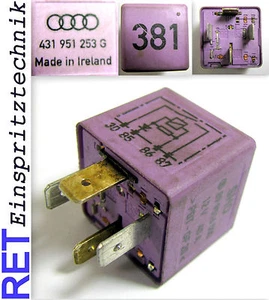 Relais NR 381 Arbeitsrelais 431951253G VW Passat Audi A 4 40 A original - Imagen 1 de 3