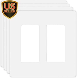 2-Gang Screwless Decora Wall Plate Cover Double Switch Outlet Electrical Face... - Picture 1 of 1