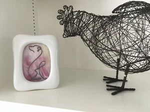 Stained Glass Dog Labrador or Golden Retriever in Ceramic Frame - Picture 1 of 5