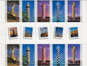 MINT 2006 LIGHTHOUSES PICTURED STAMP GUTTER BLOCK OF 10 - Picture 1 of 1