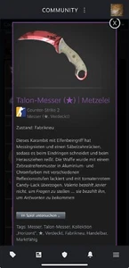 Talon-Messer (★) | Metzelei (FN) CS2 - Bild 1 von 3