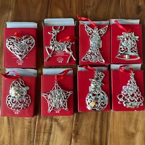 Lenox Weihnachten Feiertage Sparkle & Scroll klare Edelsteine Ornamente 8er Set - Bild 1 von 8