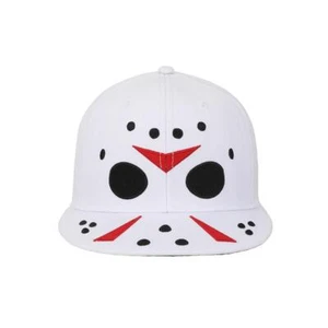 Friday the 13th Jason Big Face Flat Bill Snapback Hat Bioworld - Picture 1 of 1