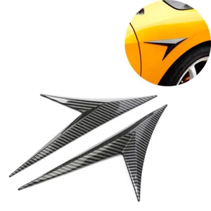 Carbon Fiber Car Side Wing Air Flow Fender Grill Intake Vent Trim Emble Sticker - Foto 1 di 11
