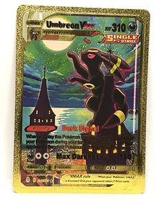 POKEMAN Gold Foil Fan Art Display Card Collection Umbreon Vmax - Picture 1 of 2