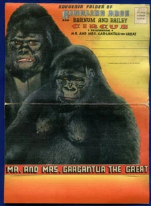 Ringling Bros Barnum Bailey Circus Mr Mrs Gargantua grande cartella cartolina PF642 - Foto 1 di 2