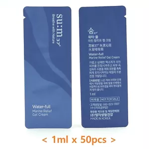 SU:M37 Water-full Marine Relief Gel Cream 1ml x 50pcs Moisturizing K-Beauty - Picture 1 of 4