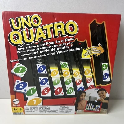 Uno Quatro Game Drop & Swap Family Party Board Game Toy Age 7+ **New & Sealed** - Image 1 of 4