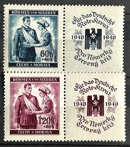 1940 German occ. Czechia BuM Stamps Mi:DE-BM WZd1/WZd5 Red Cross MNH /758 - Picture 1 of 1