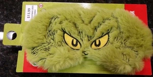 Dr. Seuss HOW THE GRINCH stola Natale peluche maschera occhi pelosi / maschera per dormire * NUOVO - Foto 1 di 4