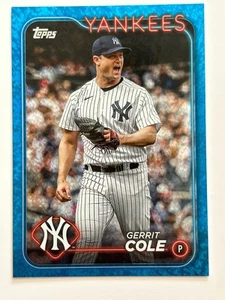 Gerrit Cole 2024 Topps (SP, SN) Blue Sparkle Refractor #’d 505/999 NY Yankees - Picture 1 of 3