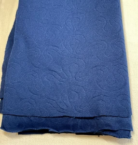 Vintage 70's Polyester Fabric 74” x 65” BLUE TEXTURED NEW - Picture 1 of 2