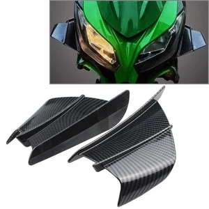 Pair Universal Winglet Aerodynamic Wing Kit Spoiler Carbon For HONDA Gloss Black - Picture 1 of 5