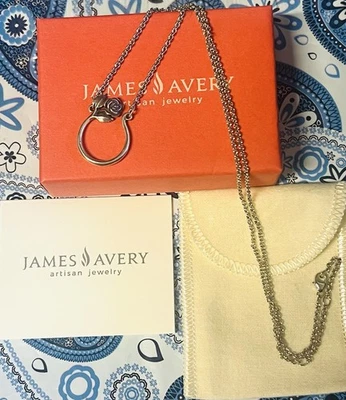 James Avery New In Box Rose Changeable Charm Holder Necklace 18” - Image 1 of 4